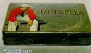 Blechdose für 50 "CIGARETTEN 'HANSELLA' Extra fine" Hamburg