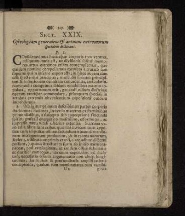 Sect. XXIX. Osteologiam generalem & artuum extremorum specialem declarans.