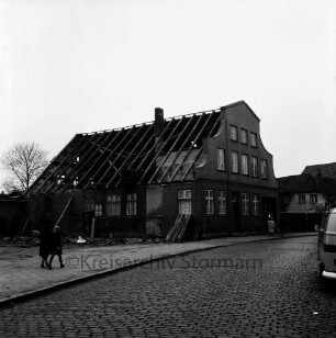 Lübecker Straße: Abriss des Fachwerkhauses der früheren Mühle von Bruno Rickert