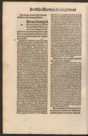 Prologus beati Hieronymi in Marcum Evangelistam.