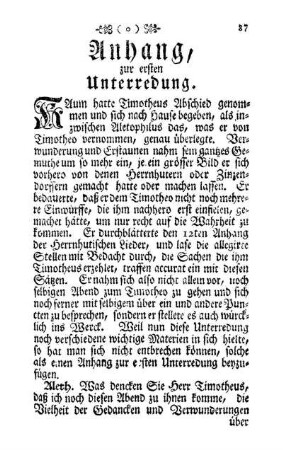 Anhang zur ersten Unterredung