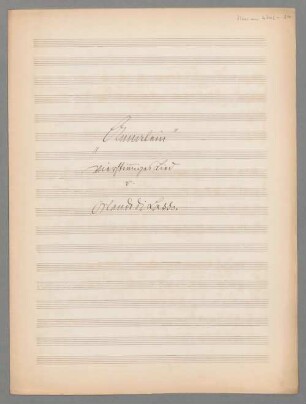 Annelein du singst fein, Coro, As-Dur - BSB Mus.ms. 4746-34 : [title page:] "Annalein" // vierstimmiges Lied // v. // Orlando di Lasso