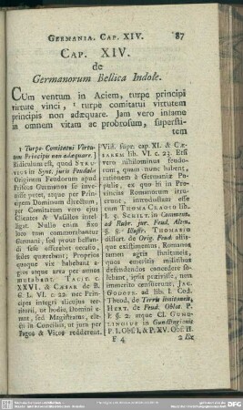 Cap. XIV. de Germanorum Bellica Indole