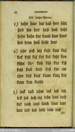XIV. Leichte Wörter