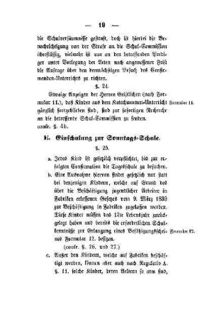 E. Einschulung zur Sonntags-Schule