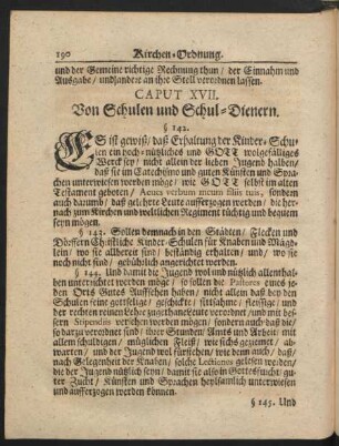 Caput XVII. Von Schulen und Schul-Dienern.