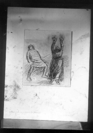 Das Unsichtbare. Kohlezeichnung; 22,7 x 19,8 cm (1926; E. Barlach). Güstrow, Heidberg 15. Atelier des Bildhauers