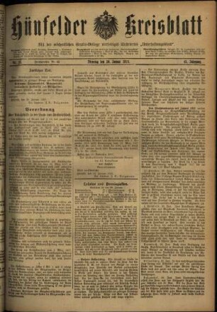 Ausgabe vom Dienstag, den 29. Januar 1918.