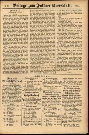 Zweite Ausgabe vom Samstag, den 10. März 1894.