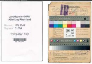 Entnazifizierung Fritz Trompetter , geb. 01.04.1888 (Stadtamtmann)