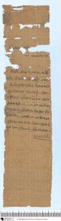 Demotischer Papyrus, Hochformat-Brief über Entsendung des Chnumpriesters Pareitis nach Alexandria, um dem König am ersten Jahrestag der Schlacht von Raphia Stabsträuße zu bringen
