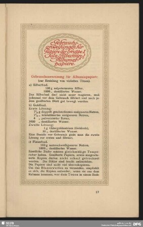 Gebrauchsanweisung für Papiere der Gruppe I