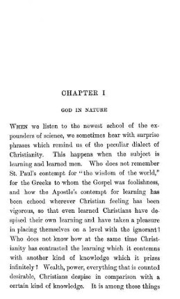 Chapter I God In Nature