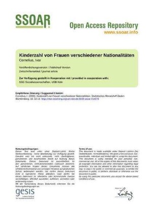 Kinderzahl von Frauen verschiedener Nationalitäten