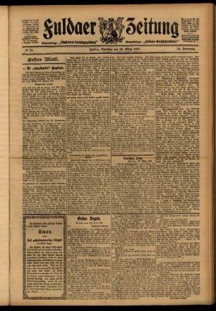 Erste Ausgabe vom Dienstag, den 26. März 1907.