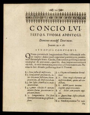 Concio LVI. Festo S. Thomae Apostoli.