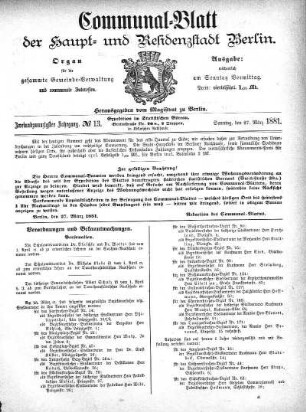 1881,13: No. 13, 27. März 1881