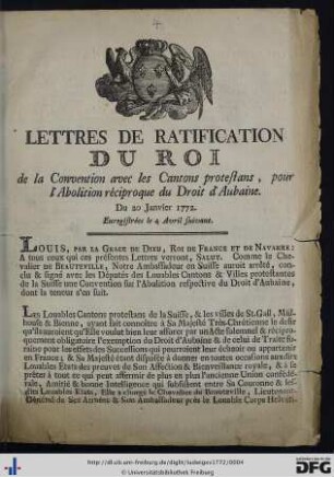 Lettres De Ratification Du Roi.