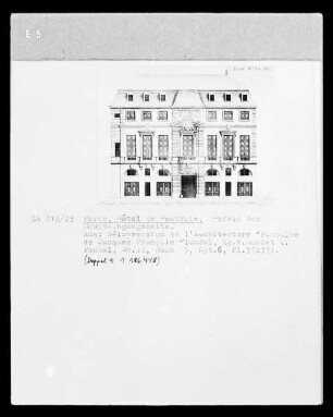 Aufriss der Hauptfassade des Hôtel Beauvais in Paris, 68 Rue François-Miron