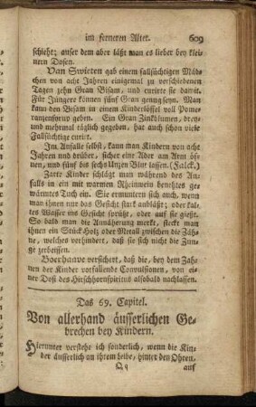 Das 69. Capitel. Von allerhand äusserlichen Gebrechen bey Kindern.