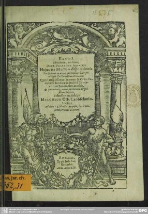 Huius de mutuo disputationis ... defensionem suscipit