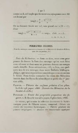 Publication récentes.