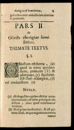 Pars II de Obiecto theologiae homileticae, Themate Textus