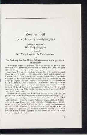Erster Abschnitt - Die Zivilgefangenen