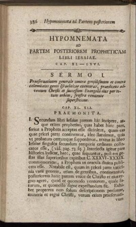 Hypomnemata Ad Partem Posteriorem Propheticam Libri Iesaiae. Cap. XL. - LXVI.