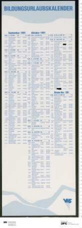 Programm für Bildungsurlaub 2. Semester 1991
