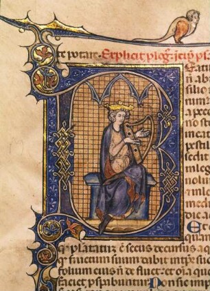 Initiale B(Eatus) mit König David