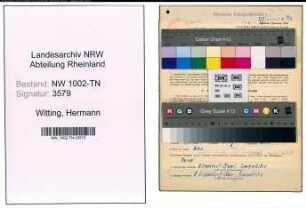 Entnazifizierung Hermann Witting , geb. 03.03.1900 (Arbeiter)