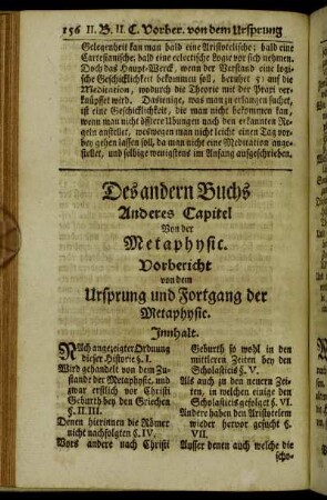 Vorbericht von dem Ursprung und Fortgang der Metaphysic.