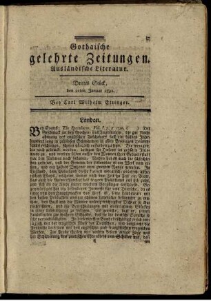 Drittes Stück, den 21ten Januar 1792.