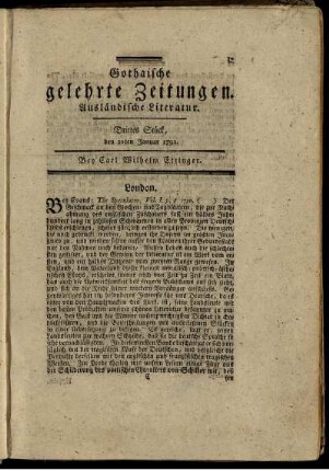Drittes Stück, den 21ten Januar 1792.