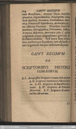 Caput Decimum De Scriptoribus Historiae Hebraeorum
