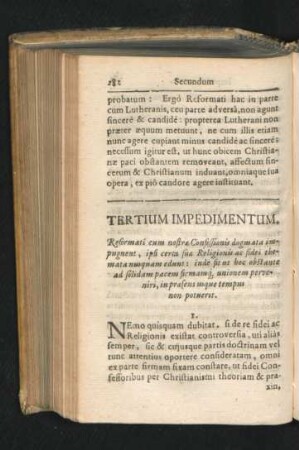 Tertium Impedimentum.
