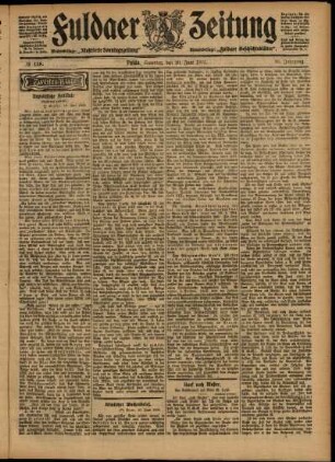 Zweite Ausgabe vom Samstag, den 20. Juni 1903.
