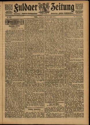 Zweite Ausgabe vom Samstag, den 20. Juni 1903.