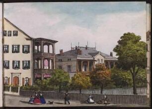 'In der oberen Ulrichstraße in Stuttgart' Aquarell