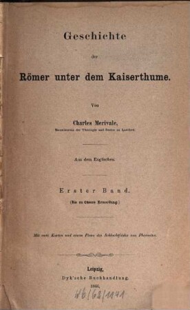 Geschichte der Römer unter dem Kaiserthume, 1. Bis zu Cäsars Ermordung
