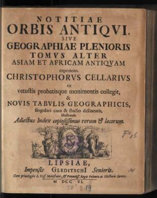 2: Notitia Orbis Antiqvi, Sive Geographia Plenior, Tomvs Alter, Asiam Et Africam Antiqvam exponens