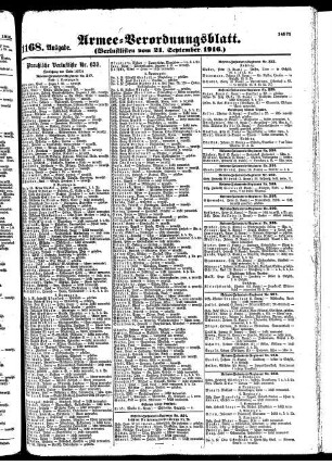1168.Ausgabe. Donnerstag, 21. September 1916