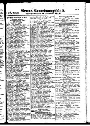 1168.Ausgabe. Donnerstag, 21. September 1916