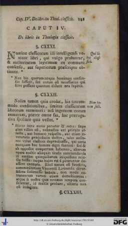 Caput IV. De libris in Theologia classicis.