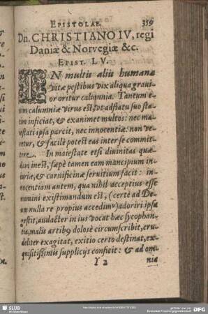 Dn. Christiano IV. regi Daniae & Norvegiae &c. Epist. LV.