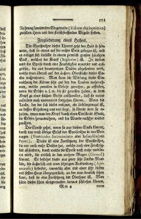 Zergliederung eines Hahns.