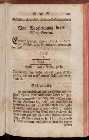 Von Vergleichnung derer Müntz-Sorten.
