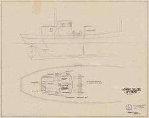 Umbau SO 290 "Hoffnung", Maßstab 1:50, Schlichting-Werft, Travemünde