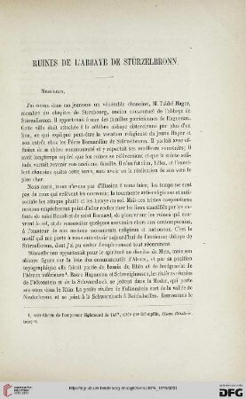 2.Ser. 9.1874/75: Ruines de l'abbaye de Stürzelbronn